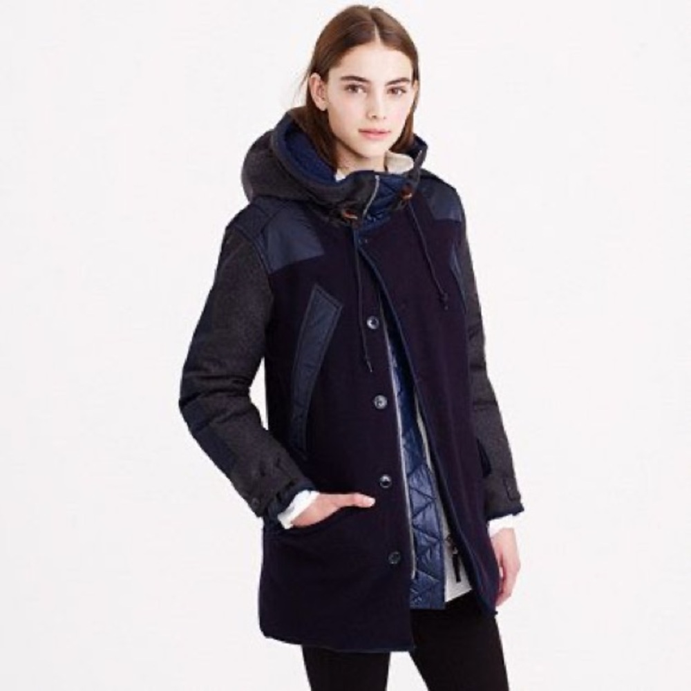 J. Crew Burbridge Mixed Media Parka Medium